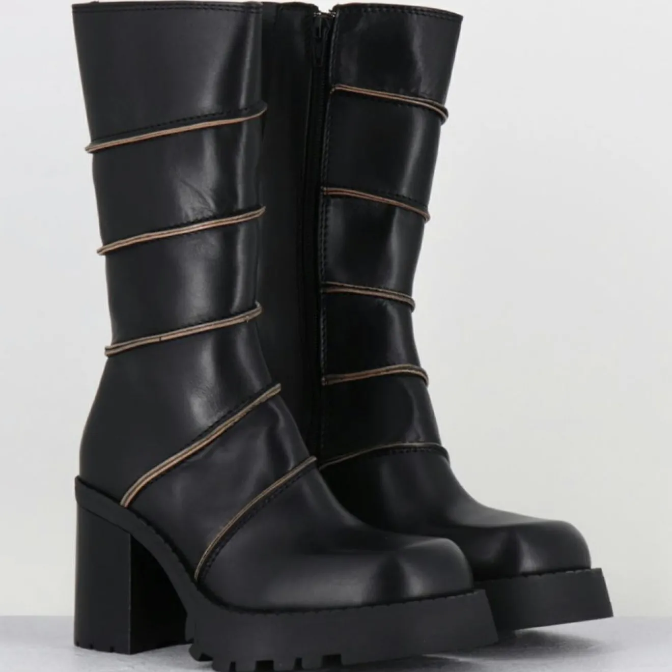Online E8 By Miista Bottines en Cuir graciane noires - Talon : 9.5cm