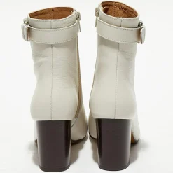 Femme Apologie Bottines en Cuir Julia beiges - Talon 7,5 cm