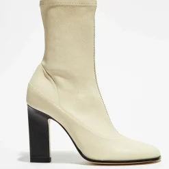 Femme Wandler Bottines en Cuir Lesly beiges - Talon 9,5 cm