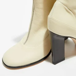 Femme Wandler Bottines en Cuir Lesly beiges - Talon 9,5 cm