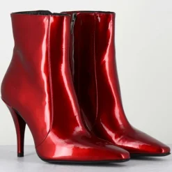 Femme Garrice Lab Bottines en Cuir mecha galaxie rouges - Talon : 9.5cm