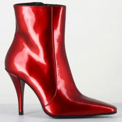 Femme Garrice Lab Bottines en Cuir mecha galaxie rouges - Talon : 9.5cm