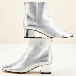 Femme Cosmoparis Bottines en Cuir métallisé Camilia argentées