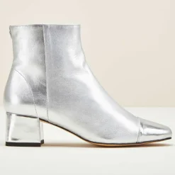 Femme Cosmoparis Bottines en Cuir métallisé Camilia argentées