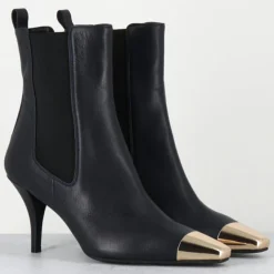 New Garrice Lab Bottines en Cuir nako bleu marine foncé - Talon : 7.5cm