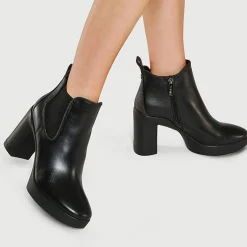 Femme Liu-Jo Bottines en Cuir Now noires - Talon 9 cm
