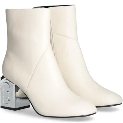Liu-Jo Bottines en Cuir Sara blanches - Talon 7 cm