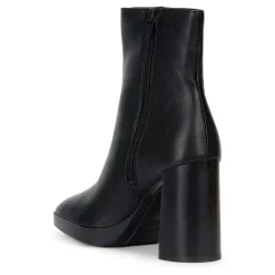 Femme Geox Bottines en Cuir Teulada noires - Talon 9 cm
