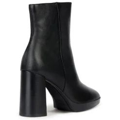 Femme Geox Bottines en Cuir Teulada noires - Talon 9 cm