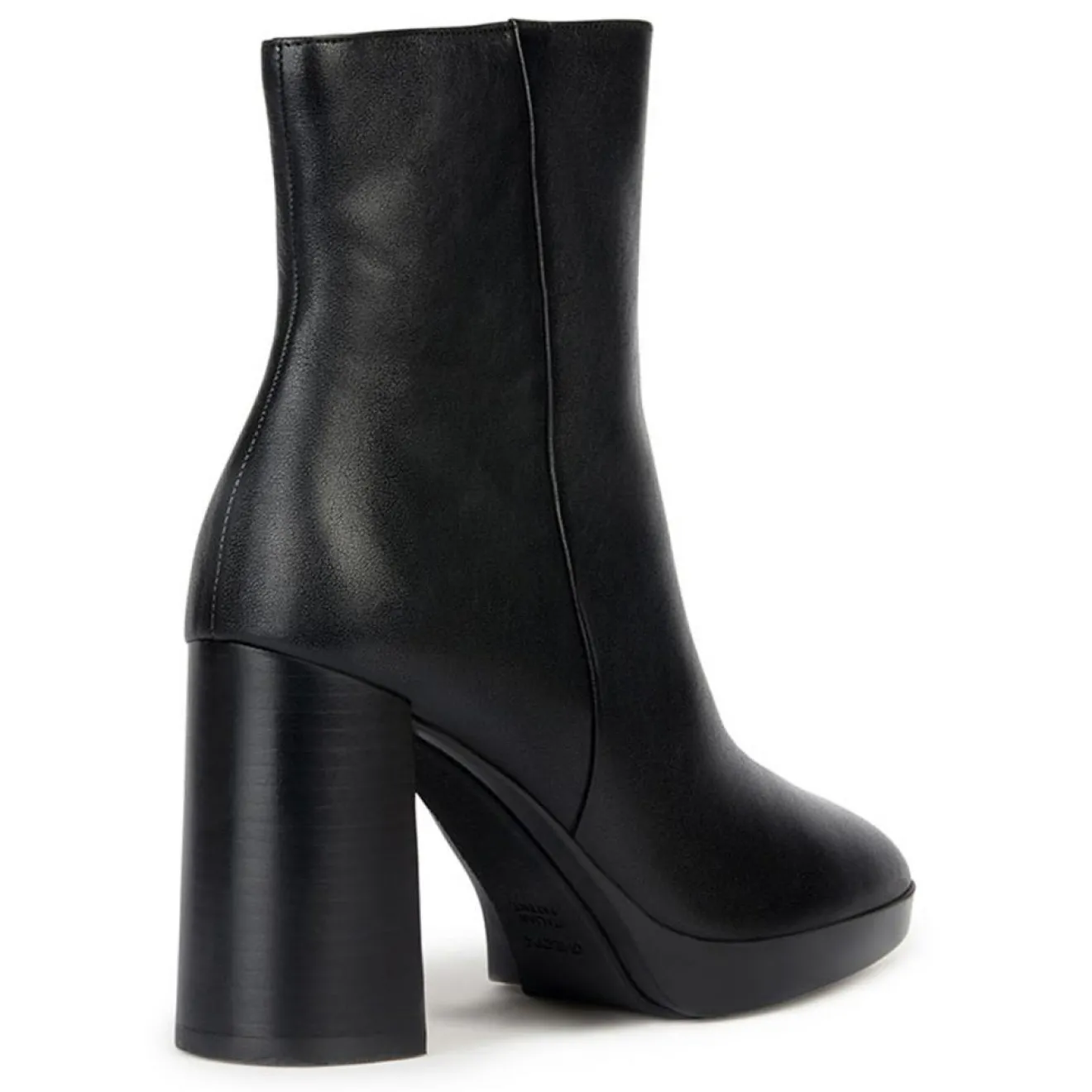Femme Geox Bottines en Cuir Teulada noires - Talon 9 cm
