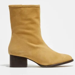Femme Apologie Bottines en Velours de Cuir Amelia beiges