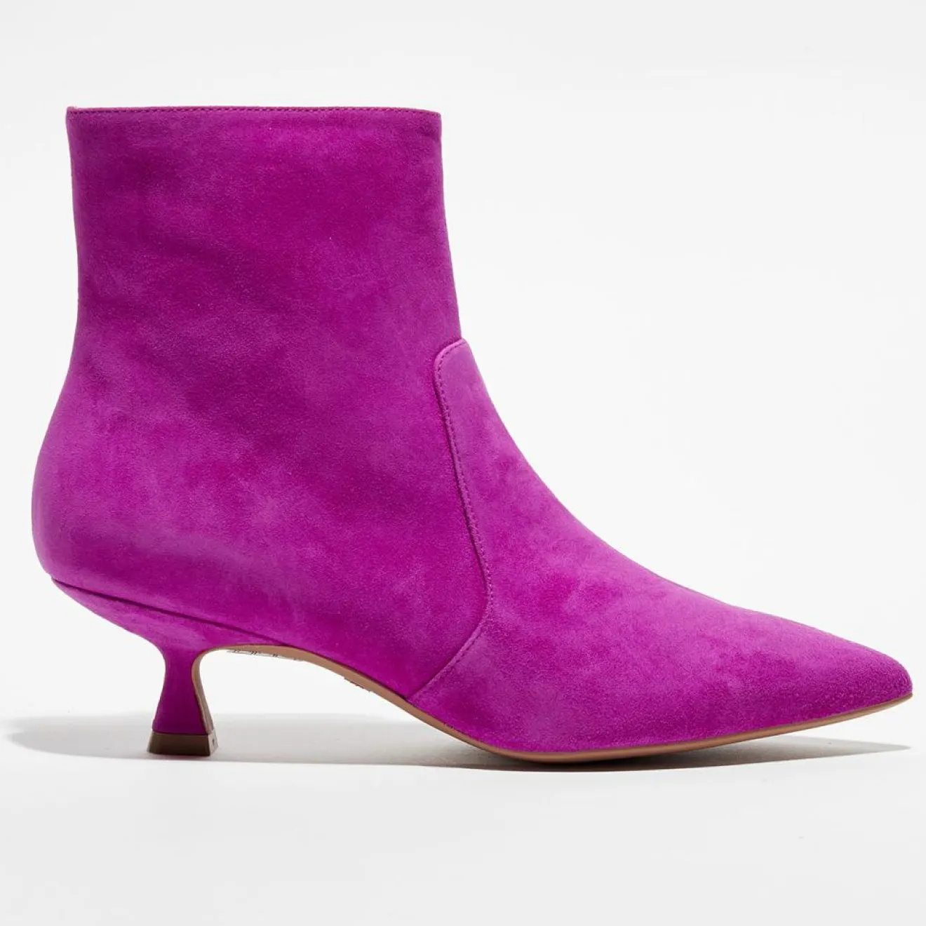 Femme Stuart Weitzman Bottines en Velours de Cuir Melena 50 magenta - Talon 5.5 cm