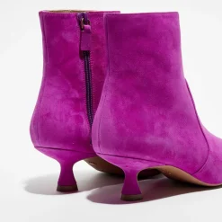 Femme Stuart Weitzman Bottines en Velours de Cuir Melena 50 magenta - Talon 5.5 cm