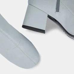 Online By Far Bottines en Velours de Cuir Maya bleues - Talon 6,5 cm