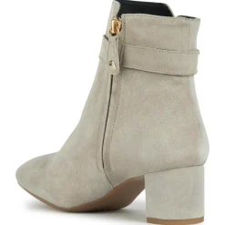 Femme Geox Bottines en Velours de Cuir Pheby 50 sable - Talon 5 cm