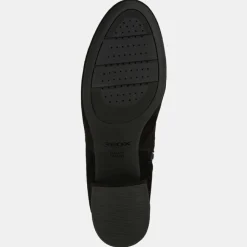 Femme Geox Bottines en Velours de Cuir Eleana noires