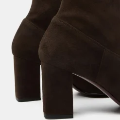 Femme Avril Gau Bottines en Velours de Cuir marron - Talon 8 cm