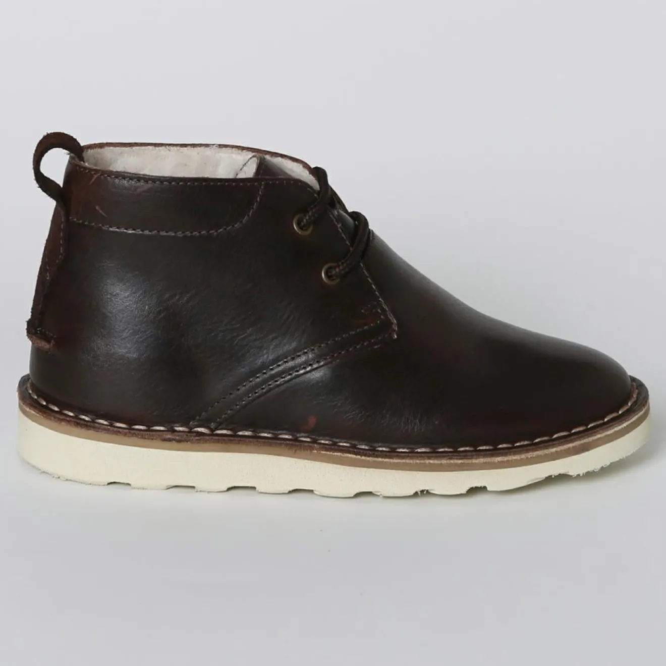 Cyrillus Bottines fourrées en Cuir marron foncé