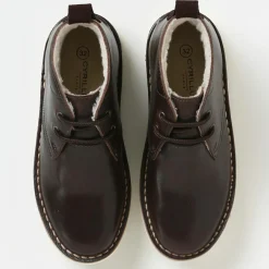 Cyrillus Bottines fourrées en Cuir marron foncé