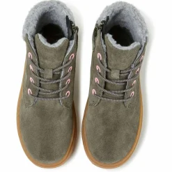 Hot Camper Bottines fourrées en Velours de Cuir Kido vert foncé