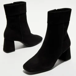 New Galeries Lafayette Bottines revers col noires - Talon 7 cm