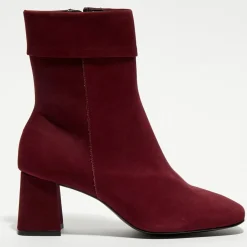 Sale Galeries Lafayette Bottines revers col rouge bordeaux