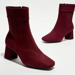 Sale Galeries Lafayette Bottines revers col rouge bordeaux