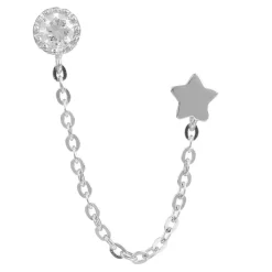 Femme Instant d'Or Boucle d'oreille unitaire Royal or blanc