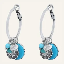 Femme Reminiscence Boucles d'oreilles Amazones Howlite argenté/turquoise