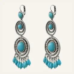 Reminiscence Boucles d'oreilles Arizona Howlite argenté/turquoise