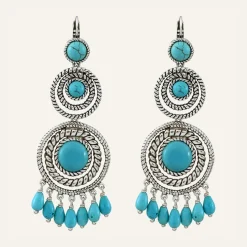 Reminiscence Boucles d'oreilles Arizona Howlite argenté/turquoise