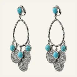 Outlet Reminiscence Boucles d'oreilles Arizona Howlite argenté/turquoise