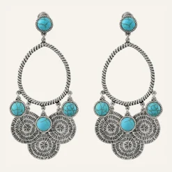 Outlet Reminiscence Boucles d'oreilles Arizona Howlite argenté/turquoise