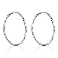 Instant d'Or Boucles d'oreilles Créoles Twistées or blanc