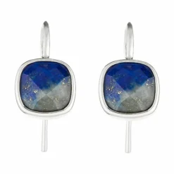 Femme Moonstone Boucles d'oreilles Ella Lapis en laiton argenté