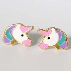 Outlet Instant d'Or Boucles d'oreilles enfant Petites licornes or jaune