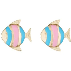 Hot Instant d'Or Boucles d'oreilles enfant Poisson heureux or jaune