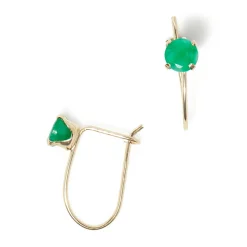 Femme Instant d'Or Boucles d'oreilles Envoutantes Emeraude 0.5ct or jaune