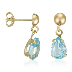 Femme Instant d'Or Boucles d'oreilles Jolie Topazes 1.27 ct or jaune