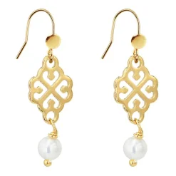 Femme Nilaï Paris Boucles d'oreilles Moïra en Laiton doré & Perle