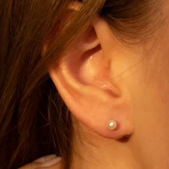 Femme Instant d'Or Boucles d'oreilles My Pearl or blanc