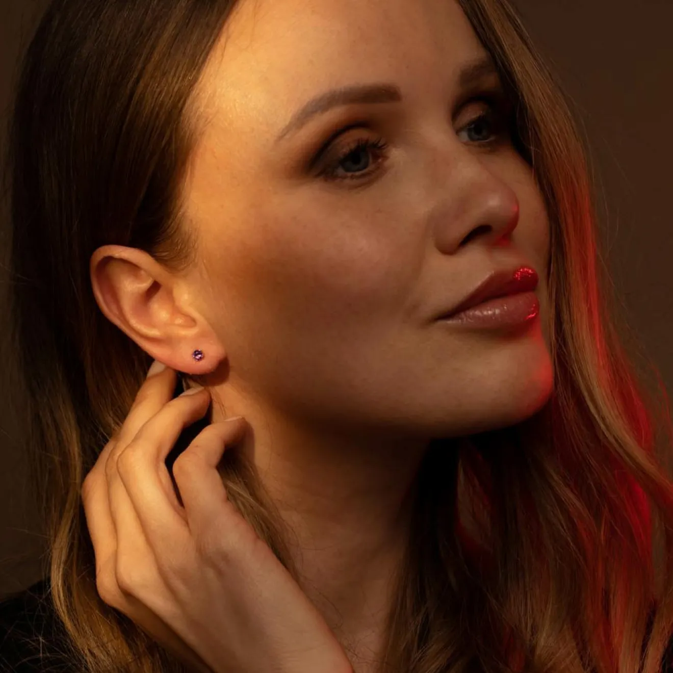 Hot Instant d'Or Boucles d'oreilles Ravissement Améthystes 0.40 ct or jaune