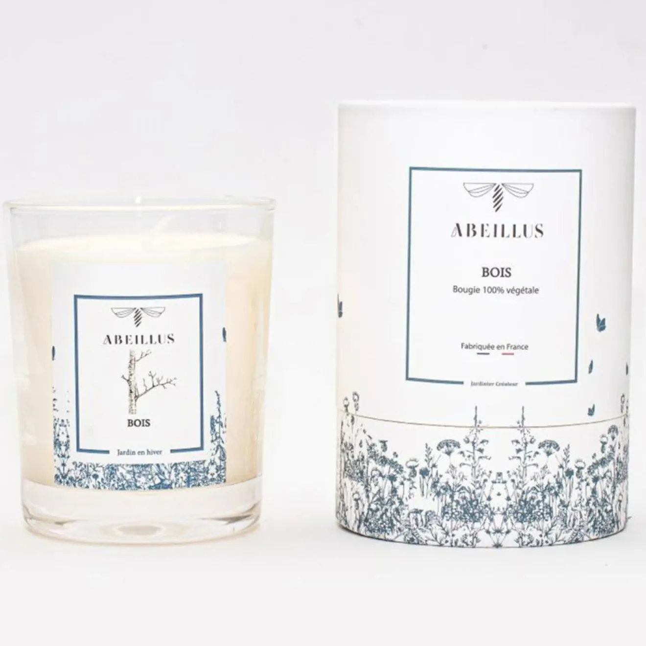 Abeillus Bougie parfumée Jardin en hiver Bois ivoire - 45h