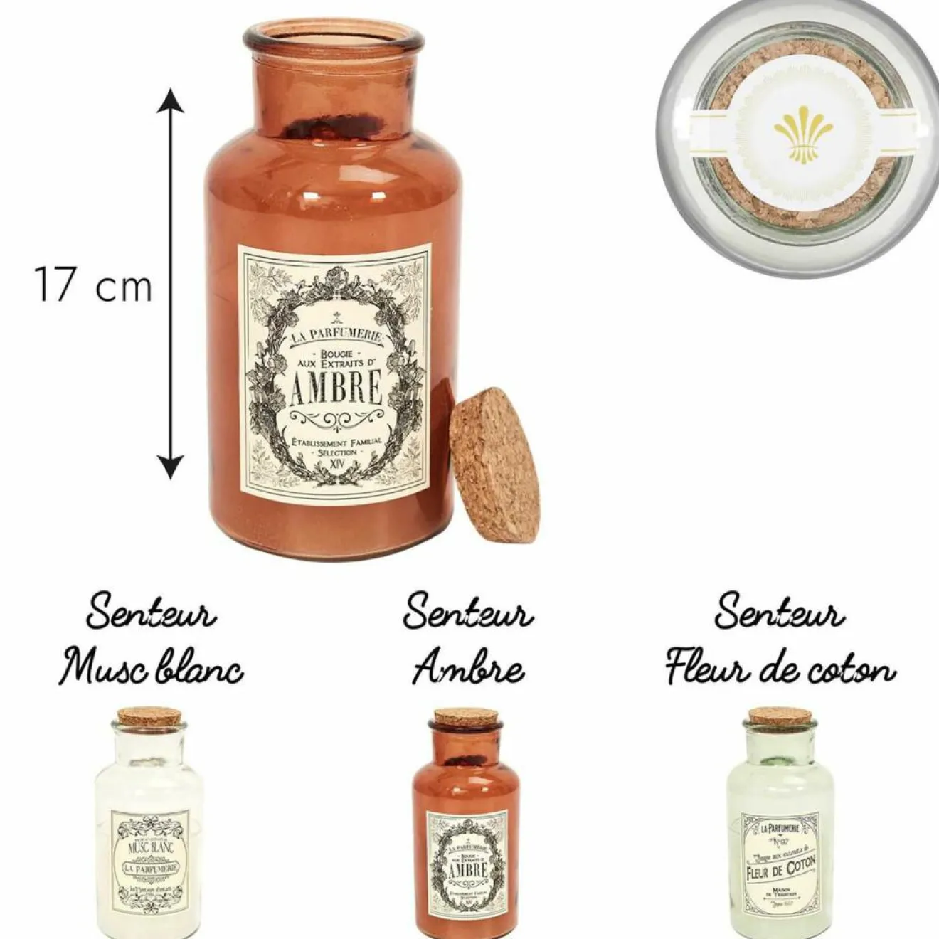 Clearance Home Deco Factory Bougie Parfumée Maison Tradition vert/ rouge/ blanc - 7.8x17x7.8 cm