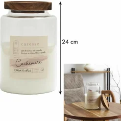 Home Deco Factory Bougie Parfumee Pot Top Acacia blanc - 11x16.5x11 cm