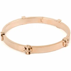 Femme Tory Burch Bracelet à charnière avec logo classique rose doré