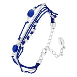 Best Canyon Bracelet en Argent, Coton & Calcédoine bleue