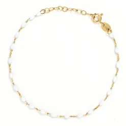 Femme Instant d'Or Bracelet Linea Email blanc or jaune