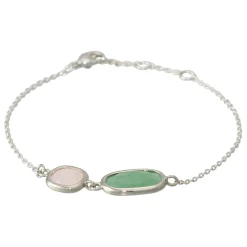 Femme Moonstone Bracelet Zoé Aventurine & Quartz en laiton argenté
