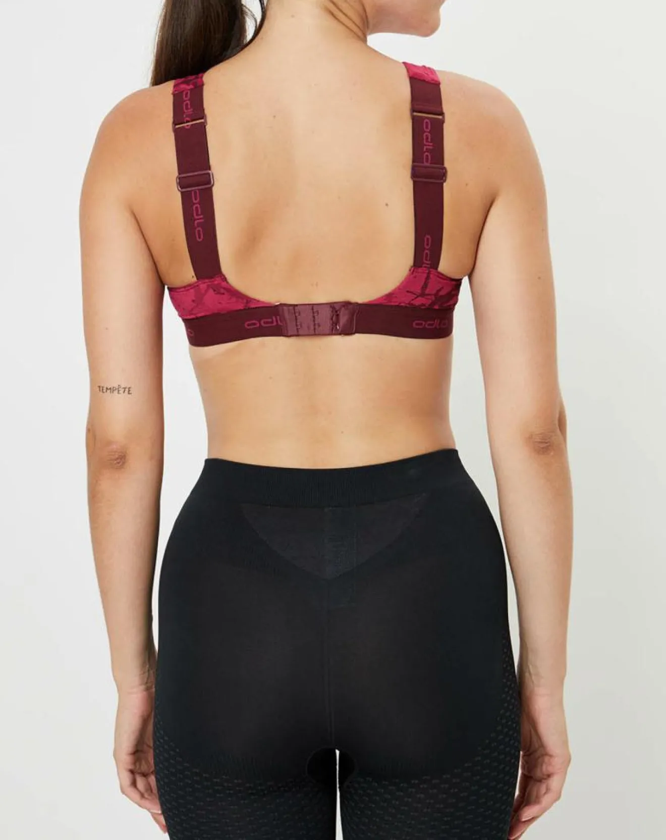 Outlet Odlo Brassière Padded Médium imprimée sangria